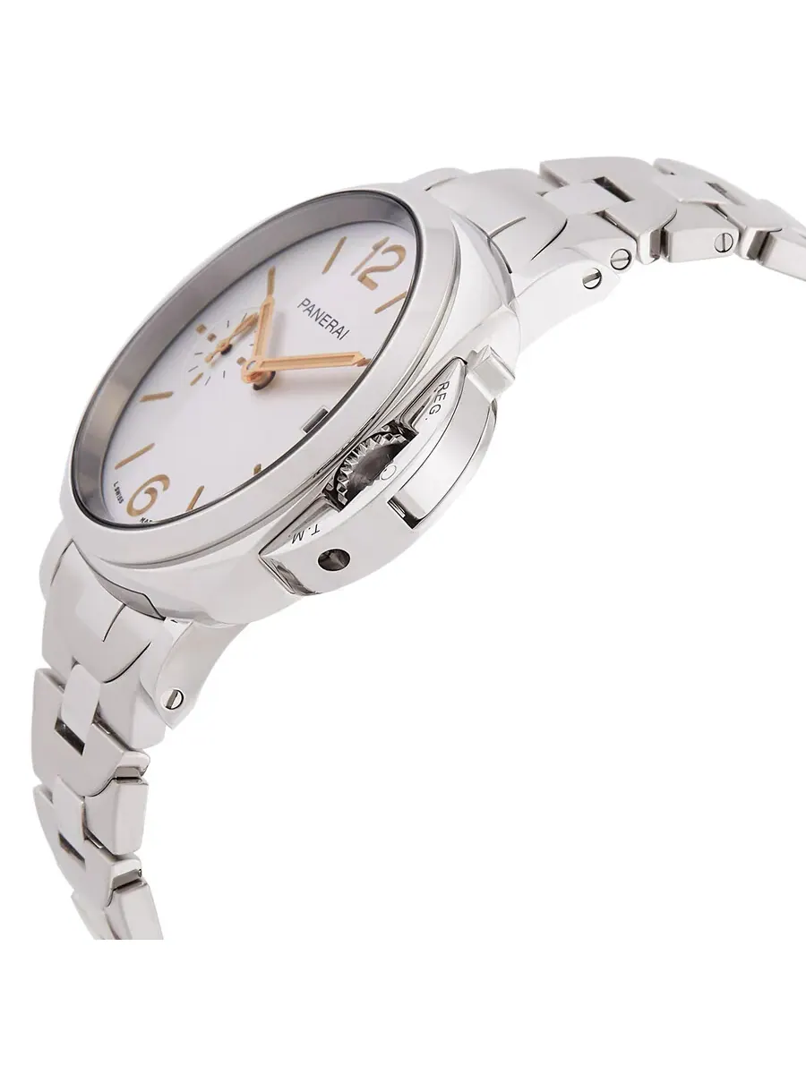 Мужские часы Panerai Luminor Due Automatic с белым циферблатом PAM01508 — изображение 2 из 3, оттенок серебряный
