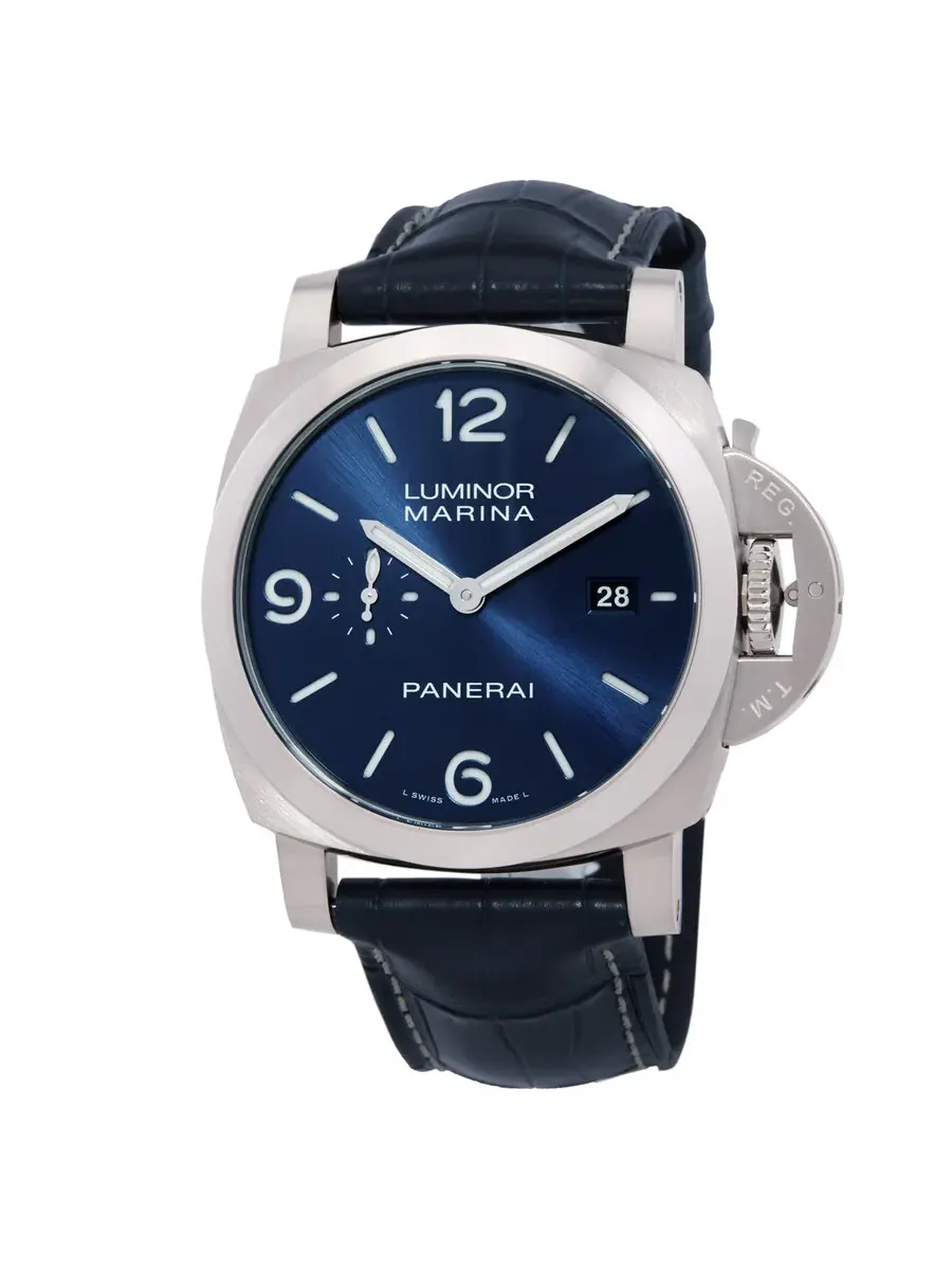 Мужские часы Panerai Luminor Marina Automatic с синим циферблатом PAM03313 — изображение 1 из 3, оттенок серебряный