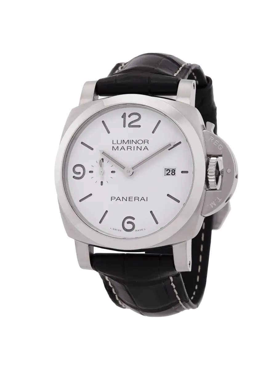 Мужские автоматические часы Panerai Luminor Marina с белым циферблатом PAM03314 — изображение 1 из 3, оттенок серебряный