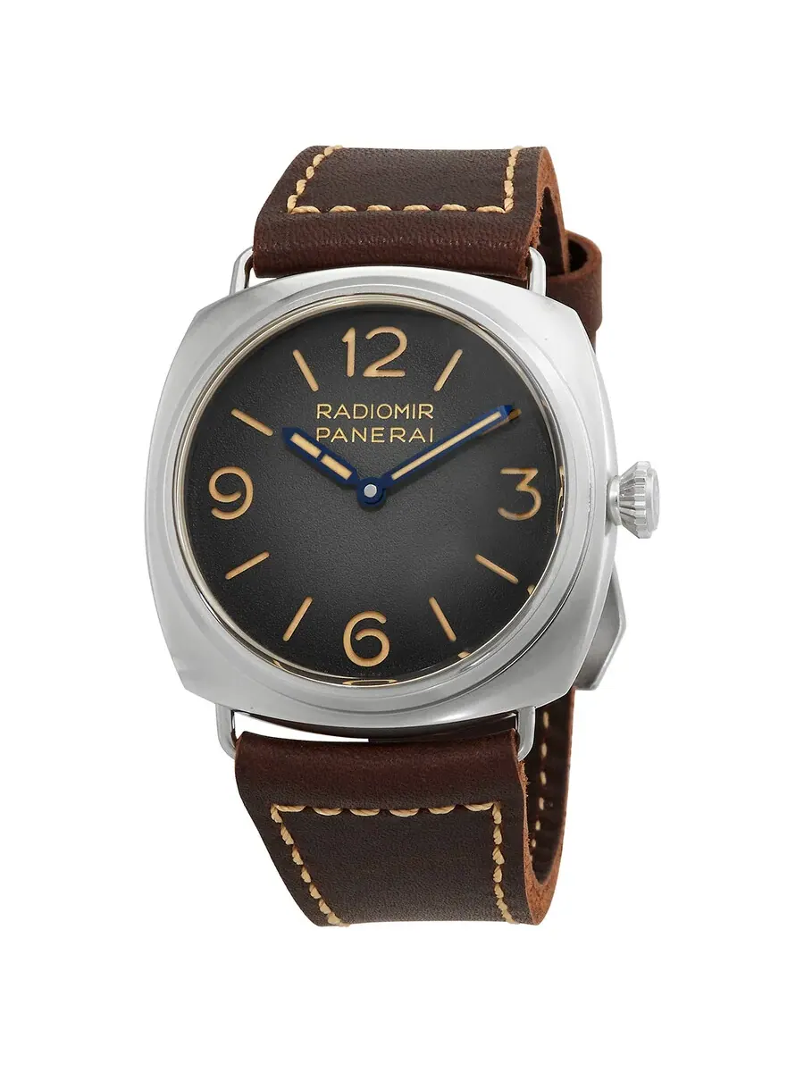 Мужские часы Panerai Radiomir с ручным заводом, черным циферблатом, модель PAM01334 — изображение 1 из 3, оттенок серебряный