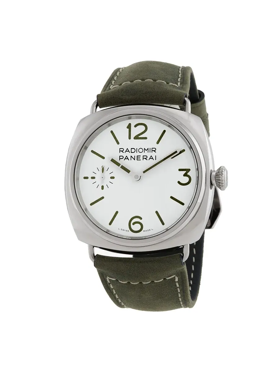 Мужские часы Panerai Radiomir Officine 45 мм с ручным заводом и белым циферблатом PAM01384 — изображение 1 из 3