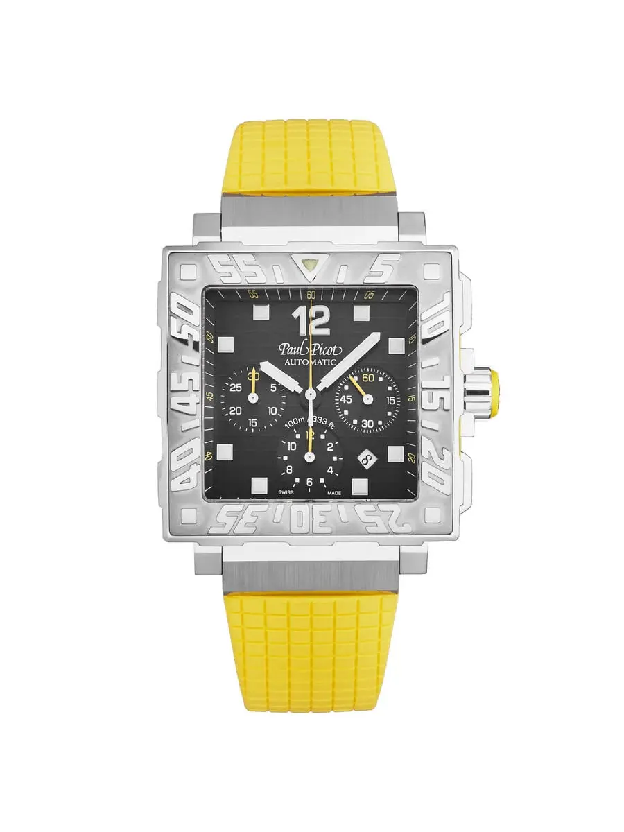 Мужские часы Paul Picot C-Type Automatic с черным циферблатом P0830.SG.5601.3301 — серебристый