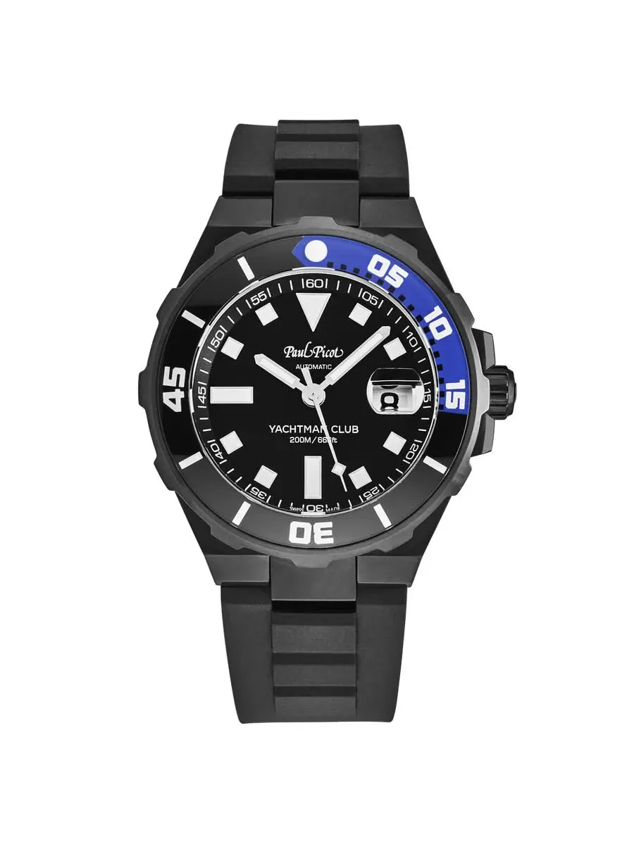 Мужские часы Paul Picot Yachtmanclub Automatic с черным циферблатом P1251N.NB.3614CM001 — черный