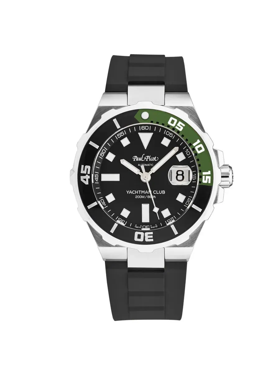 Мужские автоматические часы Paul Picot Yachtmanclub с черным циферблатом P1251NV.SG.3614CM001 — черный