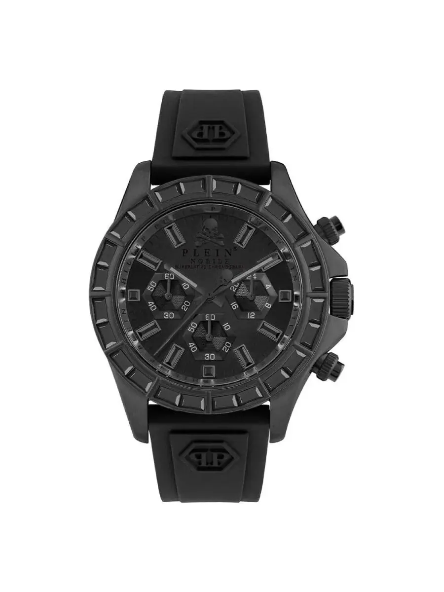 Мужские часы Philipp Plein Nobile Racing Chronograph Quartz с черным циферблатом PWVAA0423 — черный
