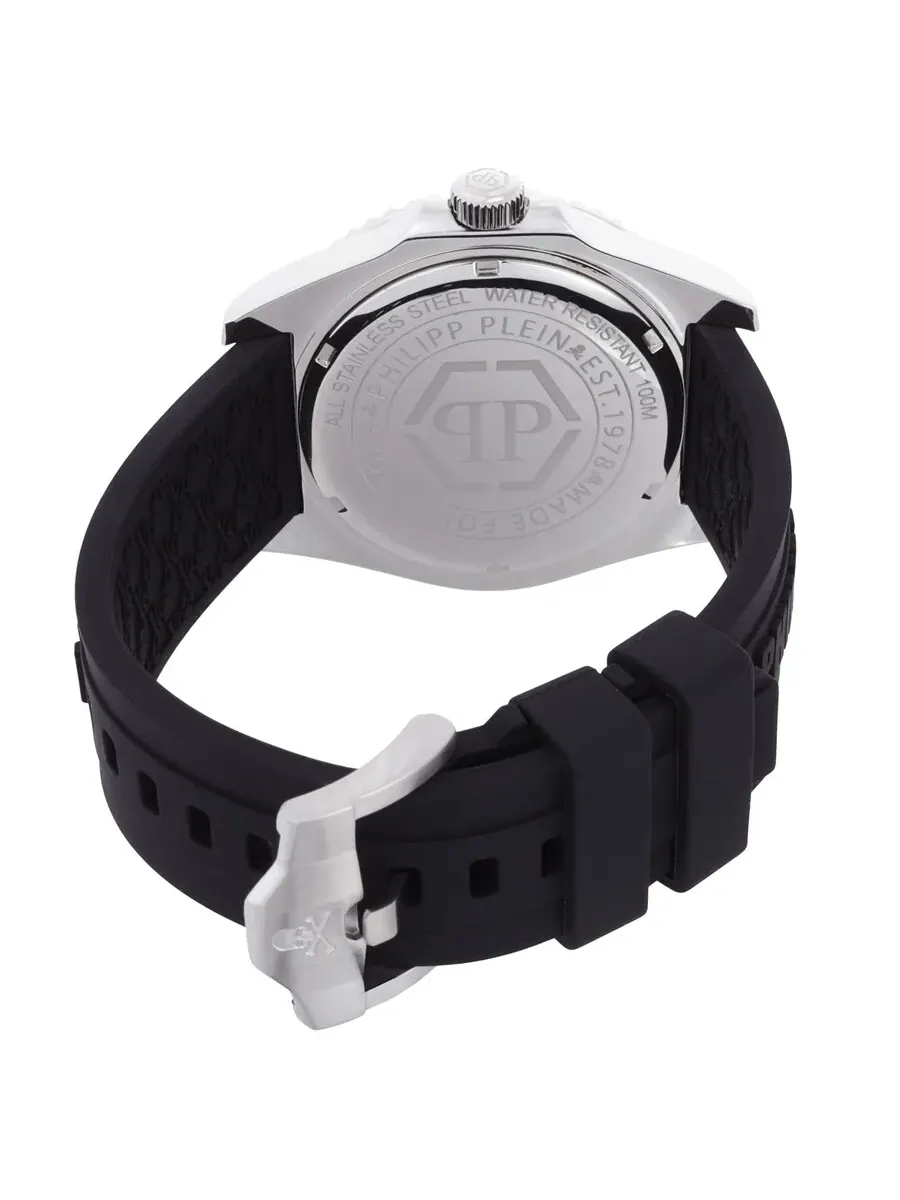 Мужские часы Philipp Plein The Skull Diver Quartz с черным циферблатом PWOAA0122 — изображение 3 из 6, оттенок черный
