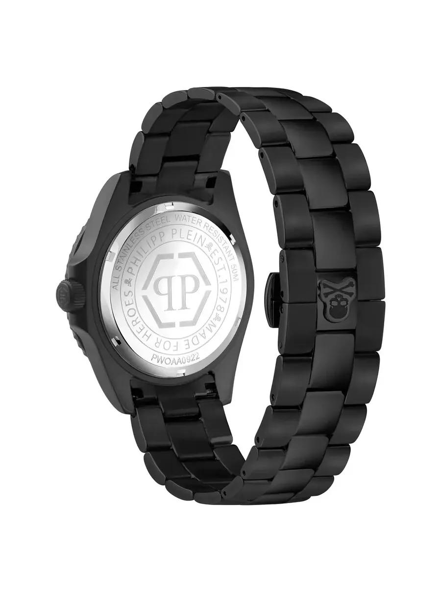 Мужские часы Philipp Plein The Skull Diver Quartz с черным циферблатом PWOAA0922 — изображение 2 из 3, оттенок черный