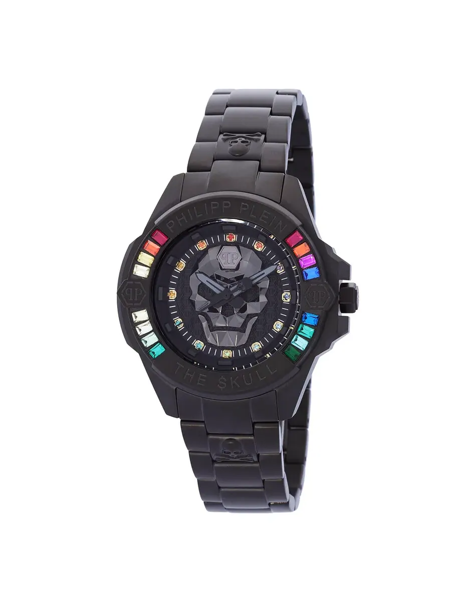 Часы унисекс Philipp Plein The Skull с черным циферблатом и кварцевым механизмом PWNAA0522 — изображение 1 из 5