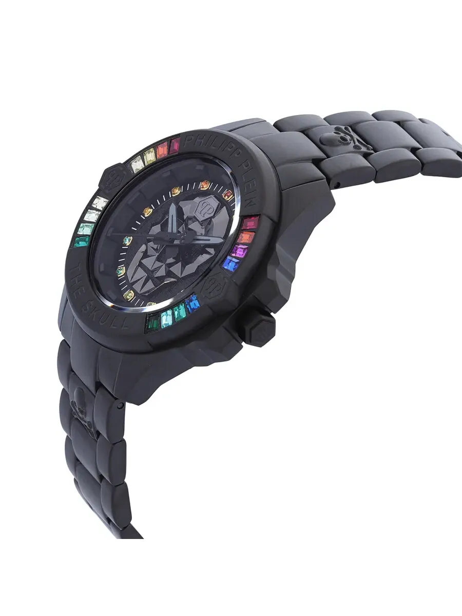 Часы унисекс Philipp Plein The Skull с черным циферблатом и кварцевым механизмом PWNAA0522 — изображение 2 из 5