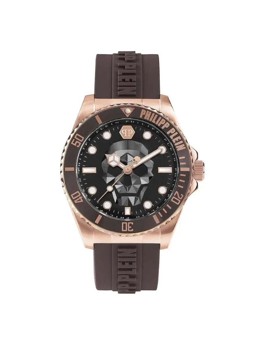 Мужские кварцевые часы Philipp Plein The Skull Diver с черным циферблатом, модель PWOAA0322 — изображение 1 из 3