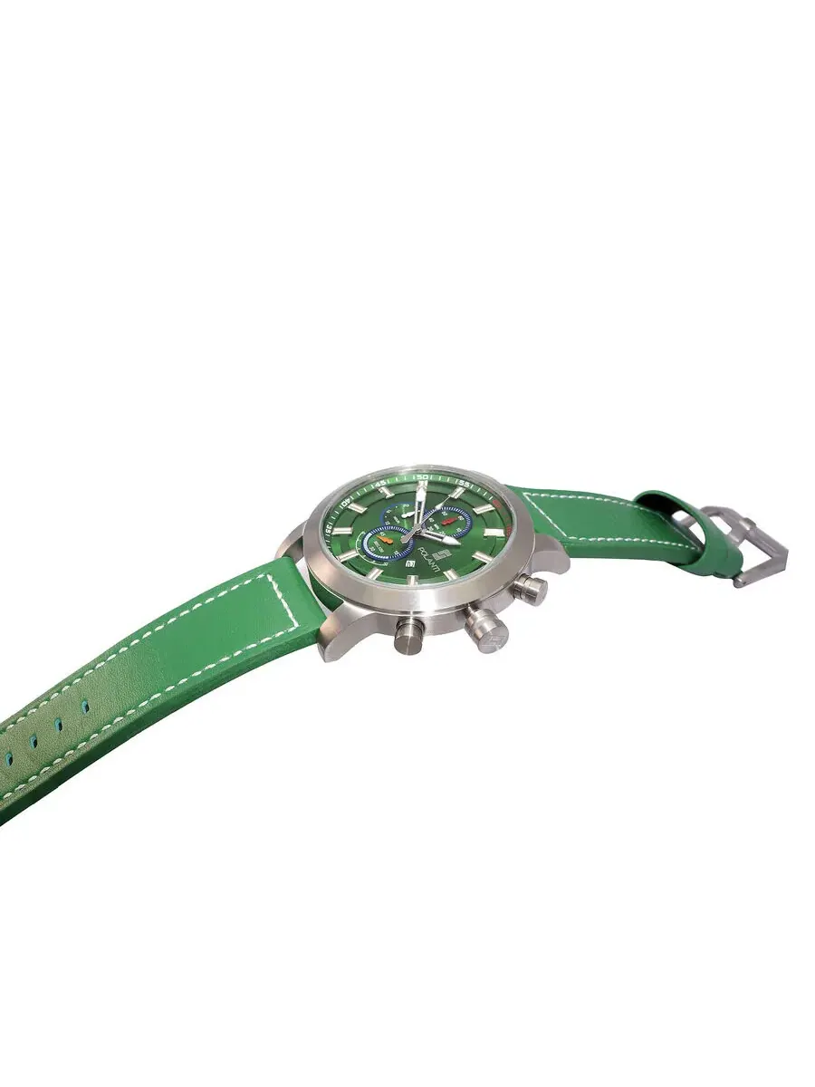 Мужские часы Polanti Rogue Chronograph Tachymeter с зеленым циферблатом RG0001G-SS — изображение 2 из 4, оттенок серебряный