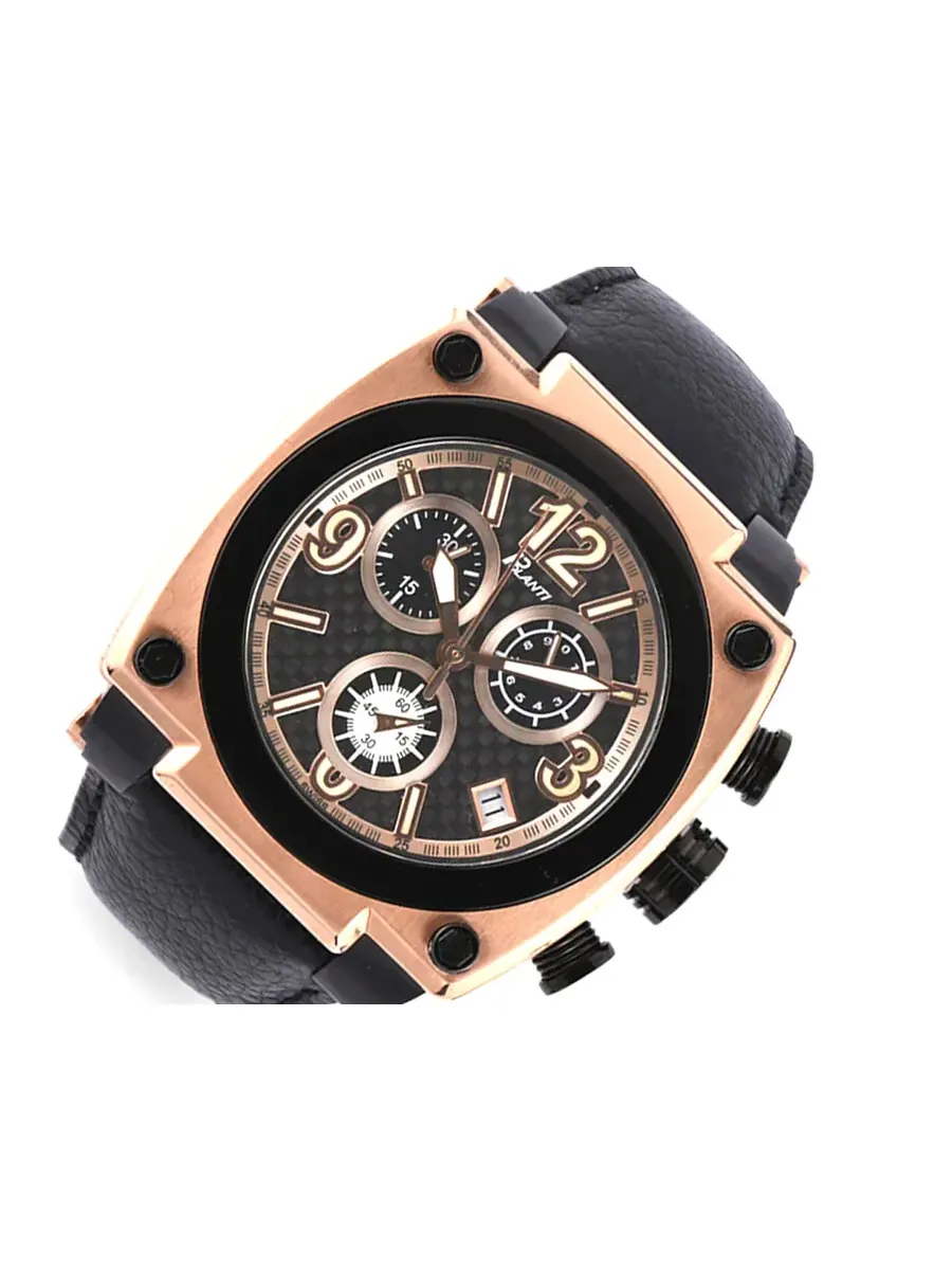 Мужские часы Polanti Torque II Chrono Chronograph с черным циферблатом PLT2004LB-RGBK — черный