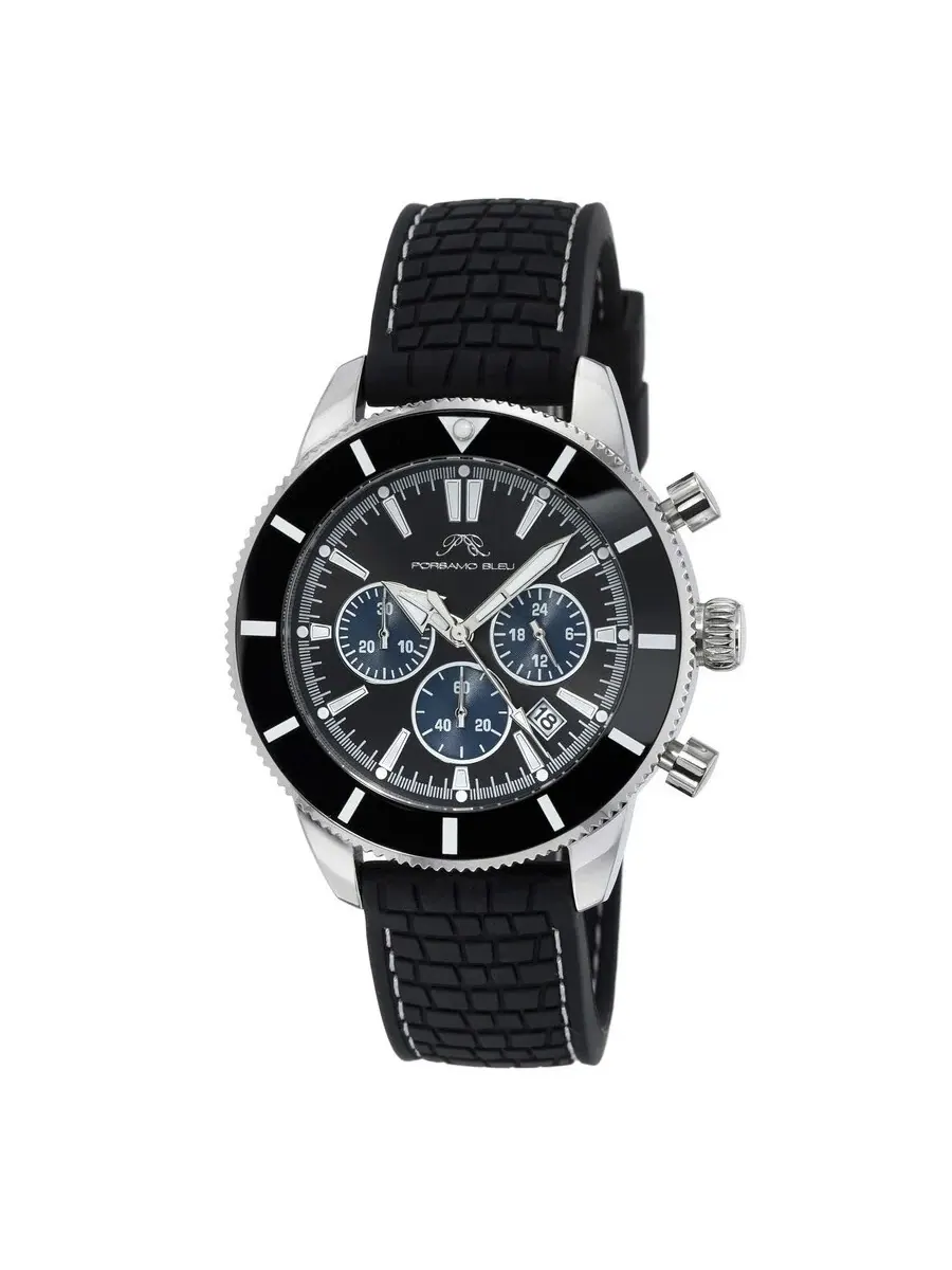 Мужские часы Porsamo Bleu Brandon Chronograph Quartz с черным циферблатом 1013ABRR — изображение 1 из 5, оттенок черный