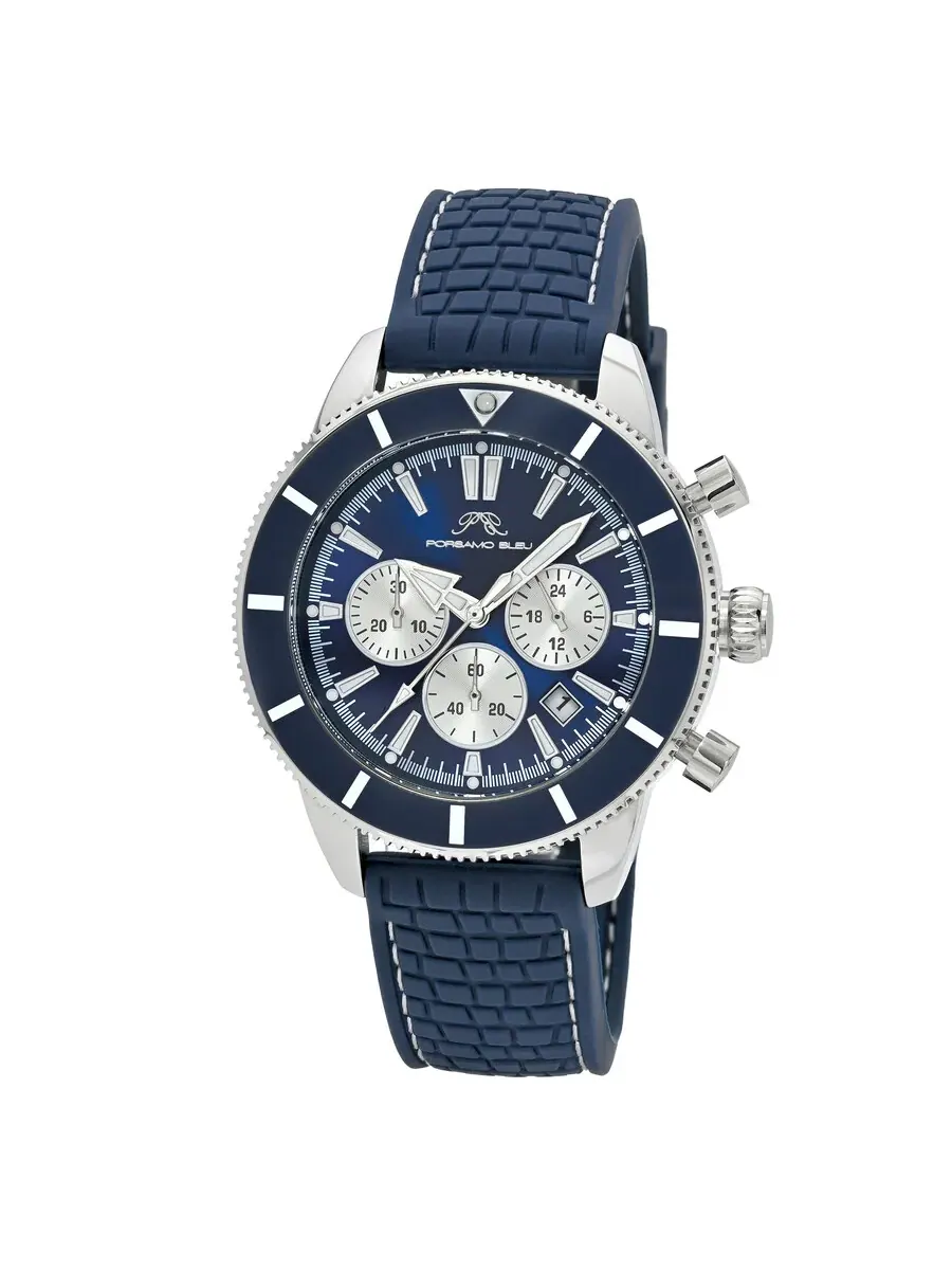 Мужские часы Porsamo Bleu Brandon Chronograph Quartz с синим циферблатом 1013DBRR — изображение 1 из 5, оттенок синий