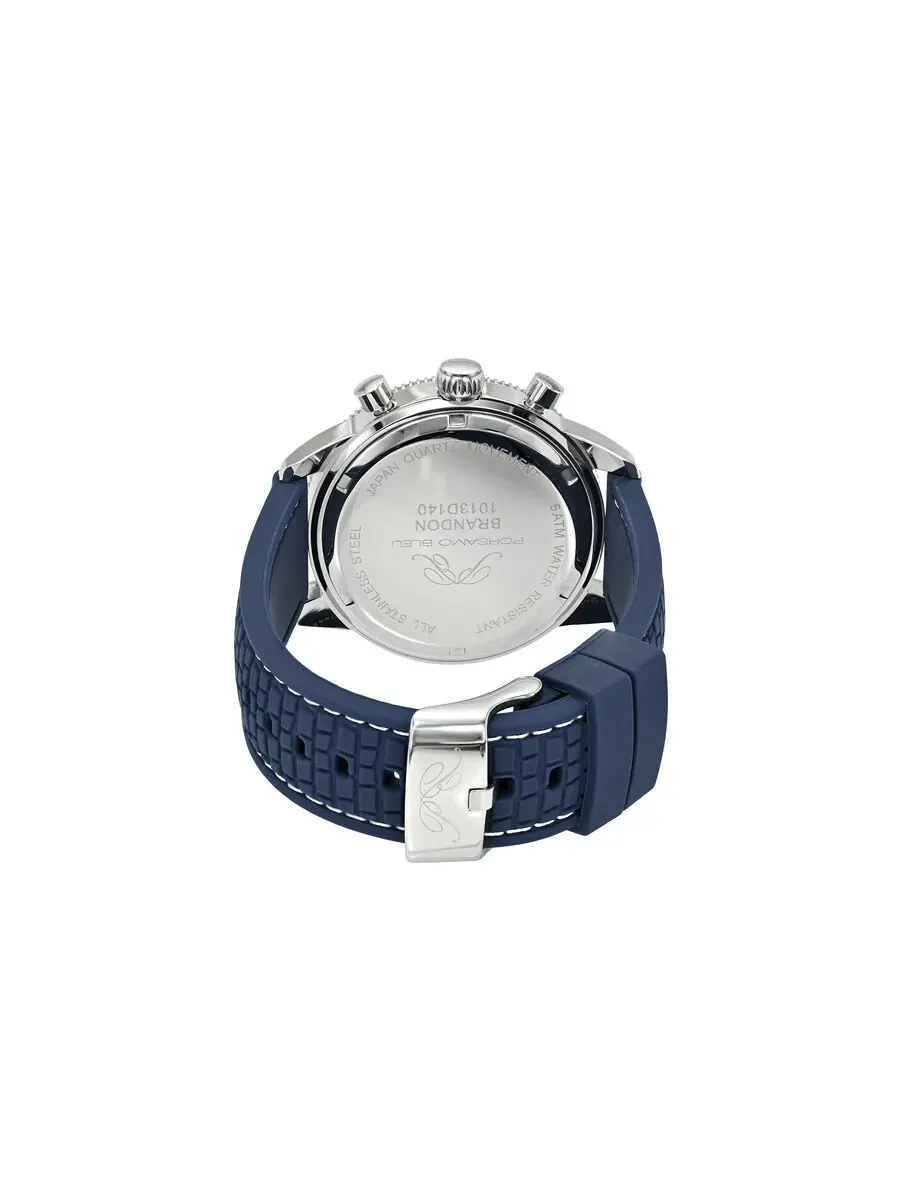 Мужские часы Porsamo Bleu Brandon Chronograph Quartz с синим циферблатом 1013DBRR — изображение 3 из 5, оттенок синий