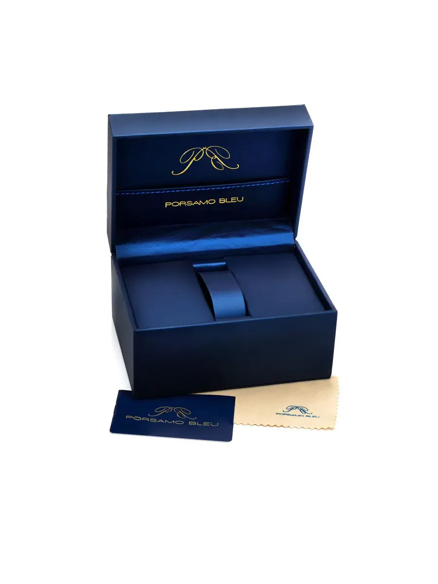 Мужские часы Porsamo Bleu Brandon Chronograph Quartz с серебристым циферблатом 1011BBRS — изображение 5 из 6, оттенок черный