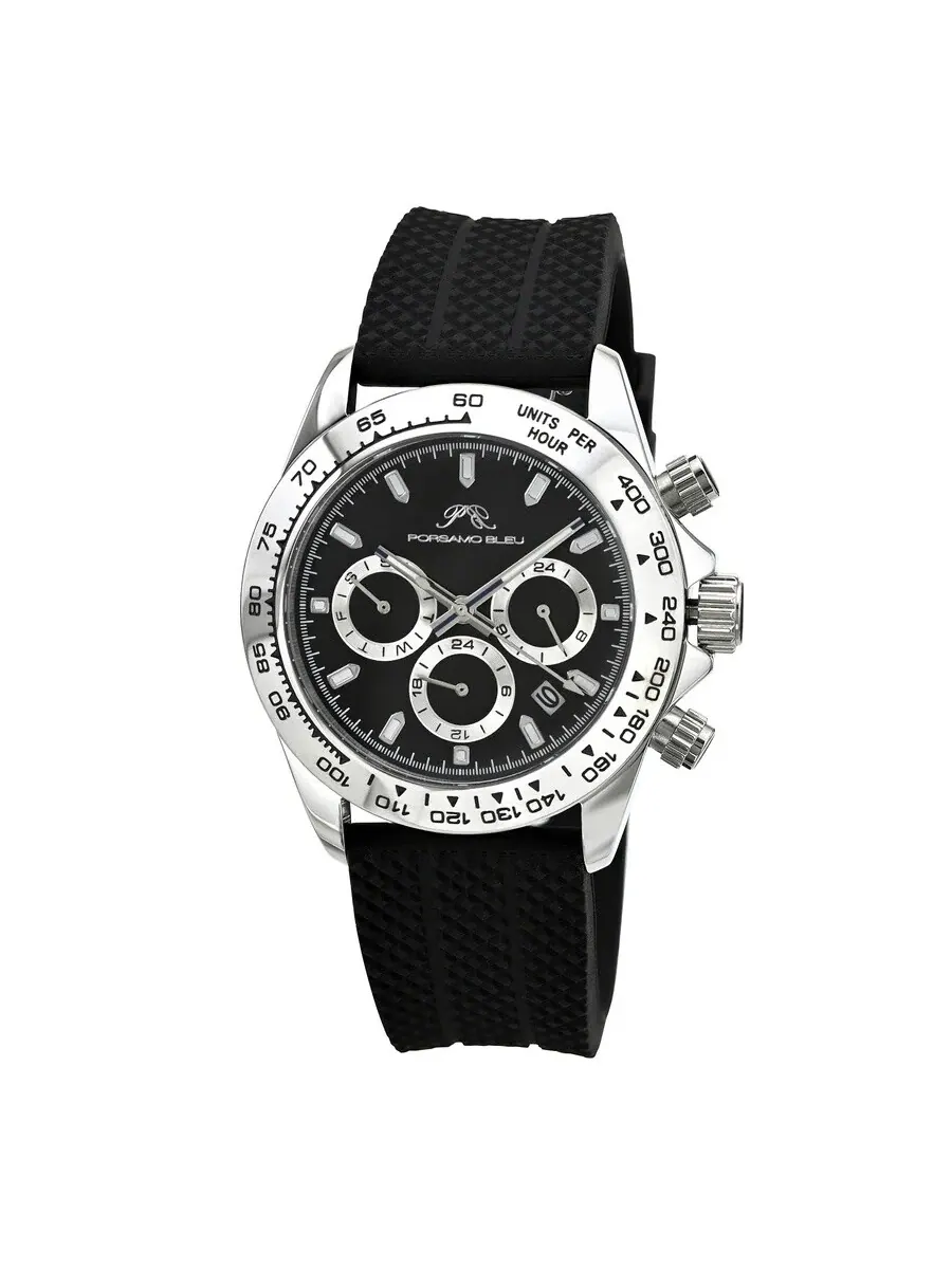 Мужские часы Porsamo Bleu Preston Sport Chronograph Quartz с черным циферблатом 1037APRR — изображение 1 из 6