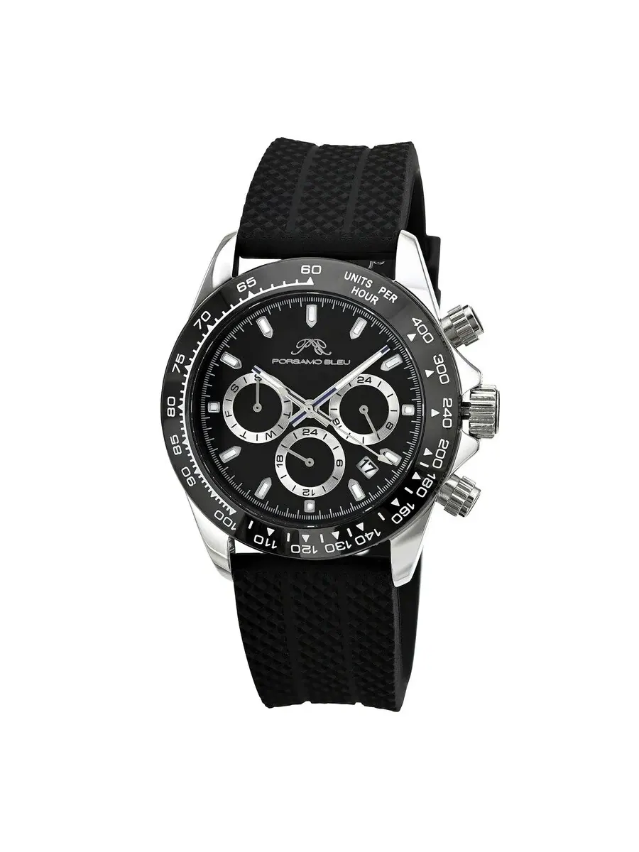Мужские часы Porsamo Bleu Preston Sport Chronograph Quartz с черным циферблатом 1037BPRR — изображение 1 из 6, оттенок черный