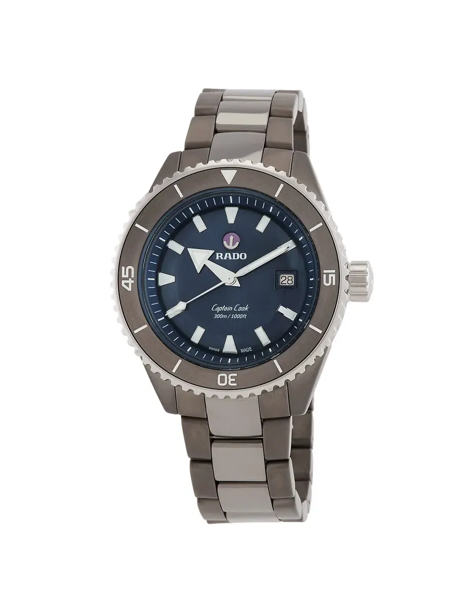 Мужские автоматические часы Rado Captain Cook с синим циферблатом R32144202 — синий