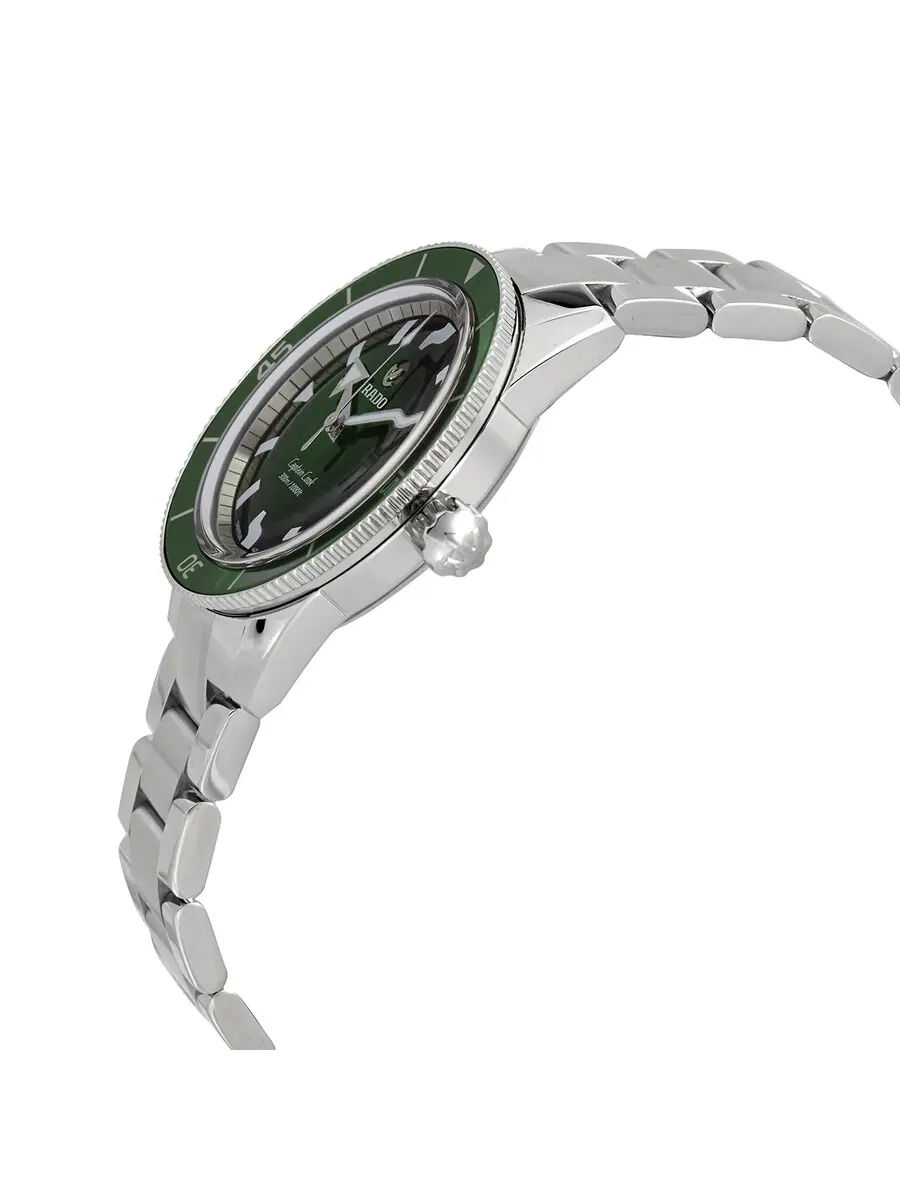 Мужские часы Rado Captain Cook Automatic с зеленым циферблатом R32105313 — изображение 2 из 3, оттенок серебряный