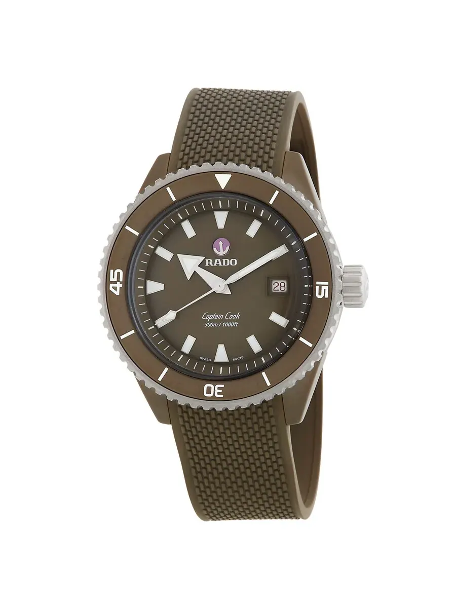 Мужские часы Rado Captain Cook Automatic с зеленым циферблатом R32130318 — изображение 1 из 4, оттенок серебряный