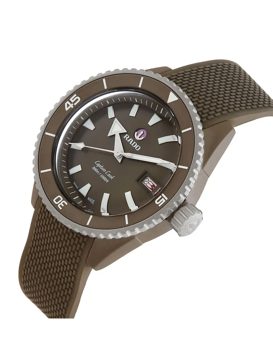 Мужские часы Rado Captain Cook Automatic с зеленым циферблатом R32130318 — изображение 2 из 4, оттенок серебряный