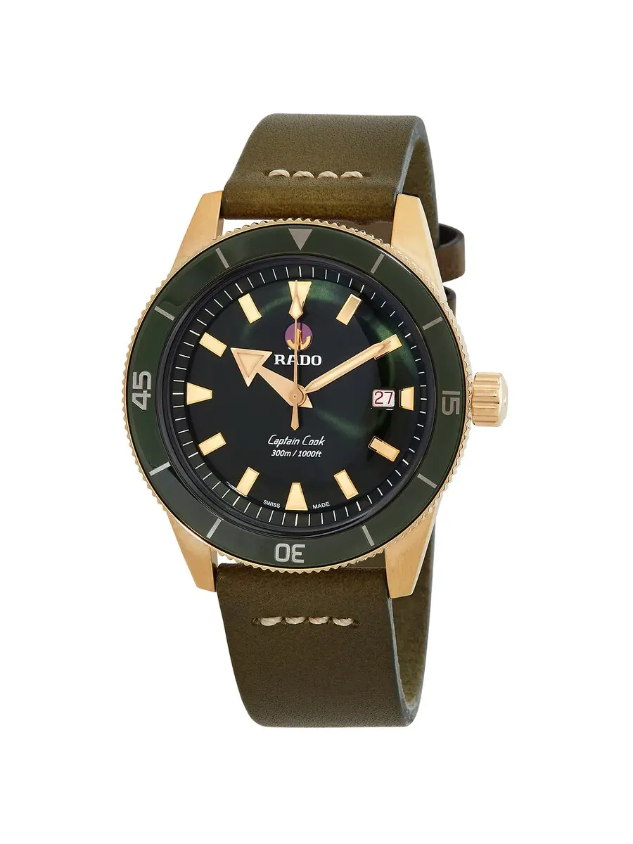 Мужские часы Rado Captain Cook с автоматическим механизмом и зеленым циферблатом R32504315 — зеленый
