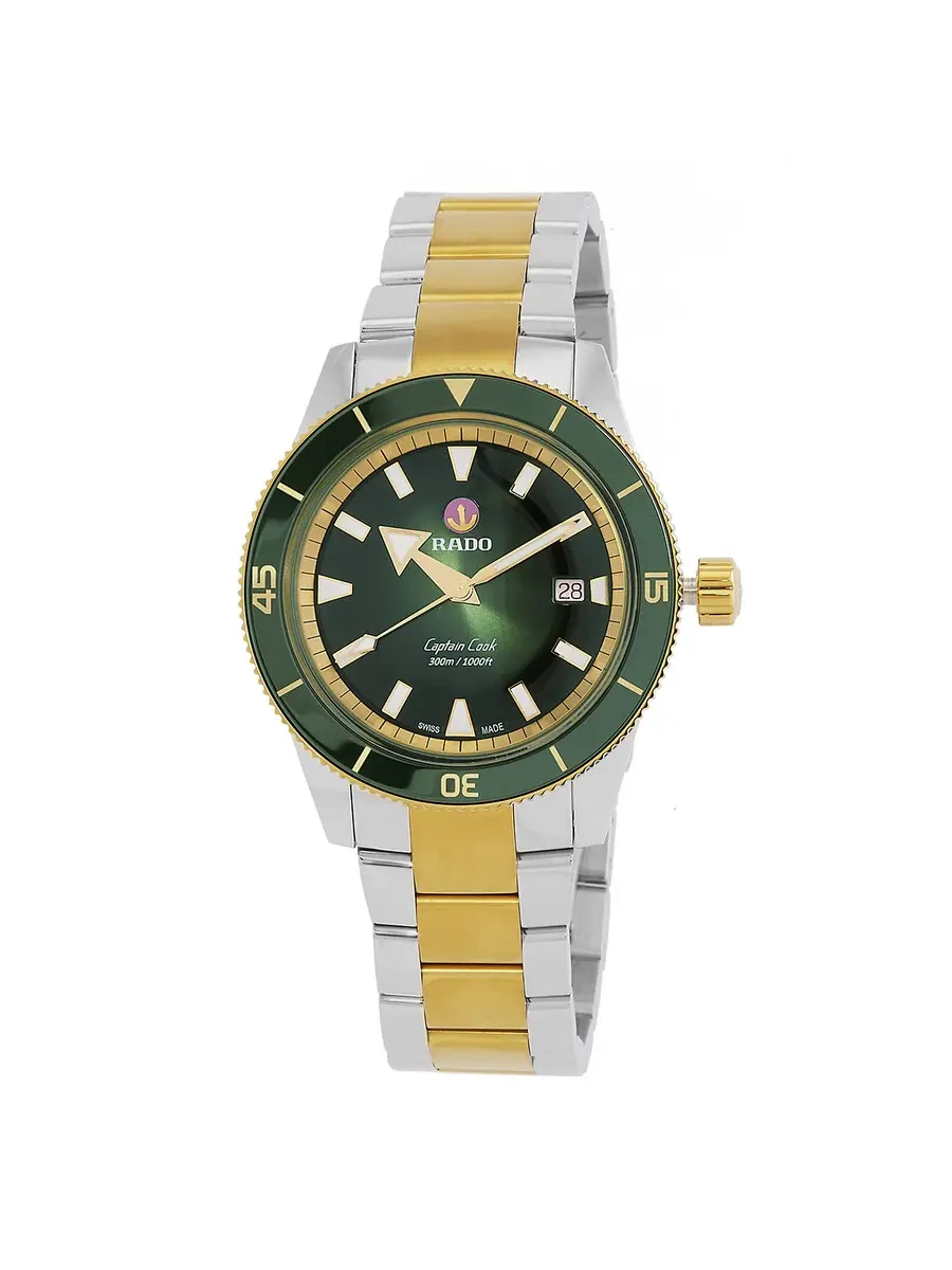 Мужские часы Rado Captain Cook Automatic с зеленым циферблатом R32138303 — изображение 1 из 3, оттенок зеленый