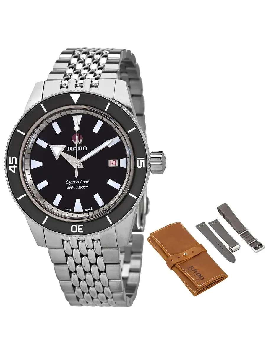 Мужские часы Rado Captain Cook Automatic с серым циферблатом R32105103 — изображение 1 из 5, оттенок серебряный