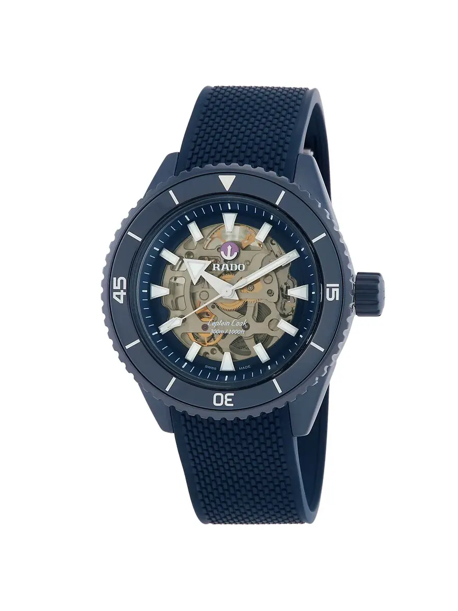 Мужские часы Rado Captain Cook с автоматическим скелетонизированным циферблатом R32153209 — изображение 1 из 4, оттенок синий