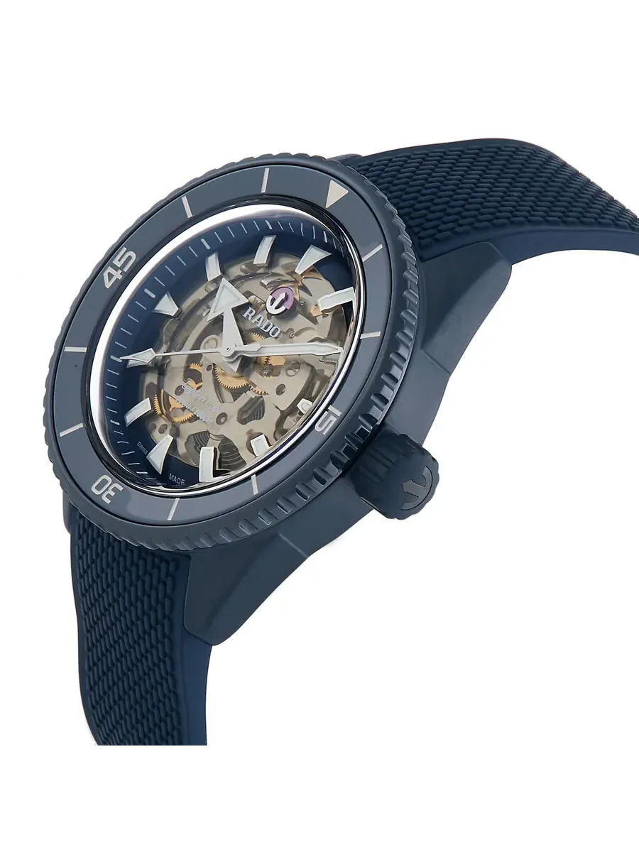 Мужские часы Rado Captain Cook с автоматическим скелетонизированным циферблатом R32153209 — изображение 2 из 4, оттенок синий