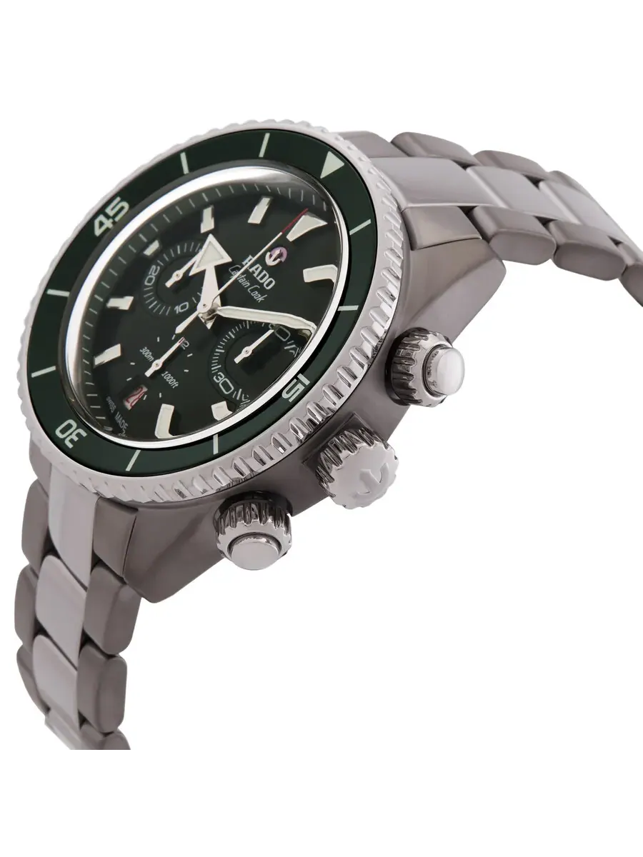 Мужские часы Rado Captain Cook Chronograph Automatic с зеленым циферблатом R32189313 — изображение 2 из 3, оттенок зеленый