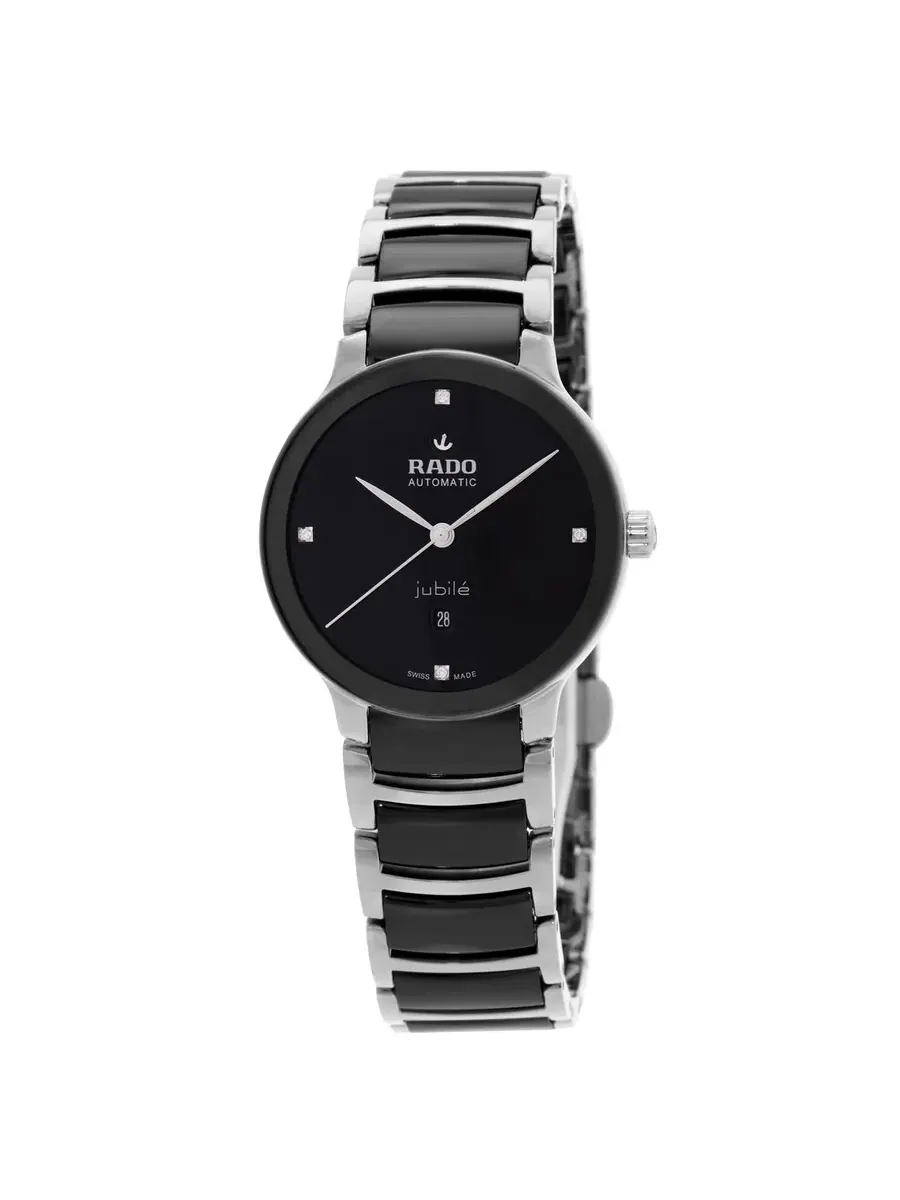 Женские часы Rado Centrix Automatic с черным циферблатом и бриллиантами R30020712 — изображение 1 из 3, оттенок черный
