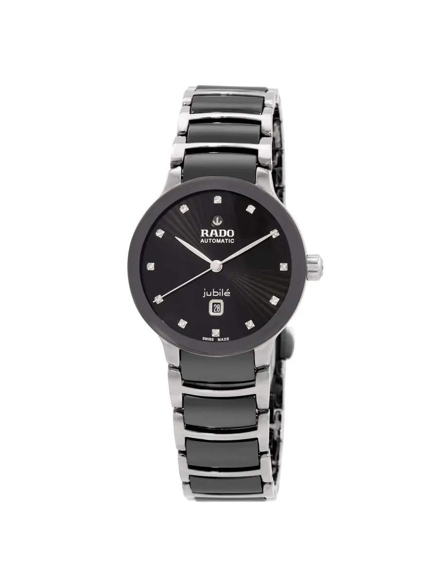 Женские часы Rado Centrix Automatic с черным циферблатом и бриллиантами R30020742 — изображение 1 из 3, оттенок черный