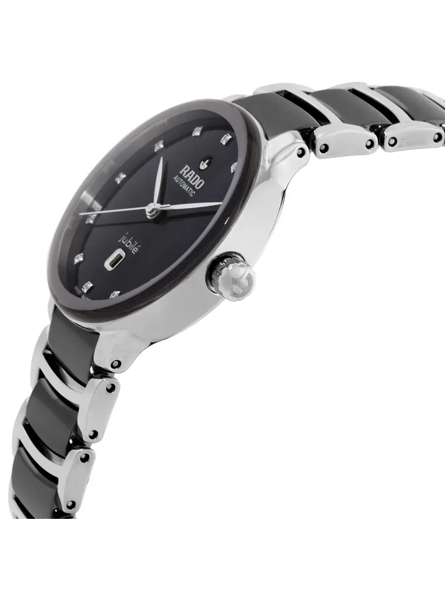 Женские часы Rado Centrix Automatic с черным циферблатом и бриллиантами R30020742 — изображение 2 из 3, оттенок черный
