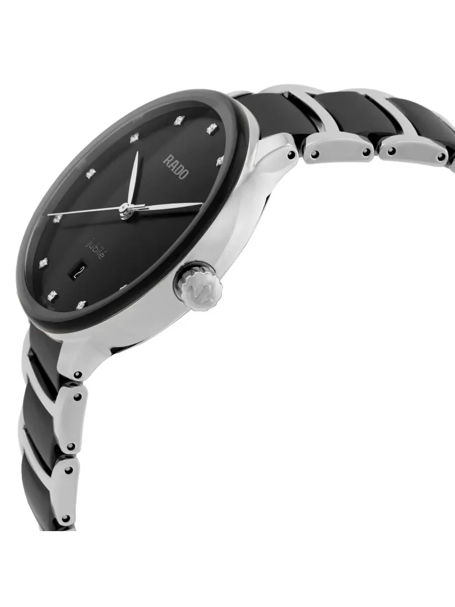 Часы Rado Centrix Automatic с черным циферблатом и бриллиантами для мужчин и женщин R30018742 — изображение 2 из 3