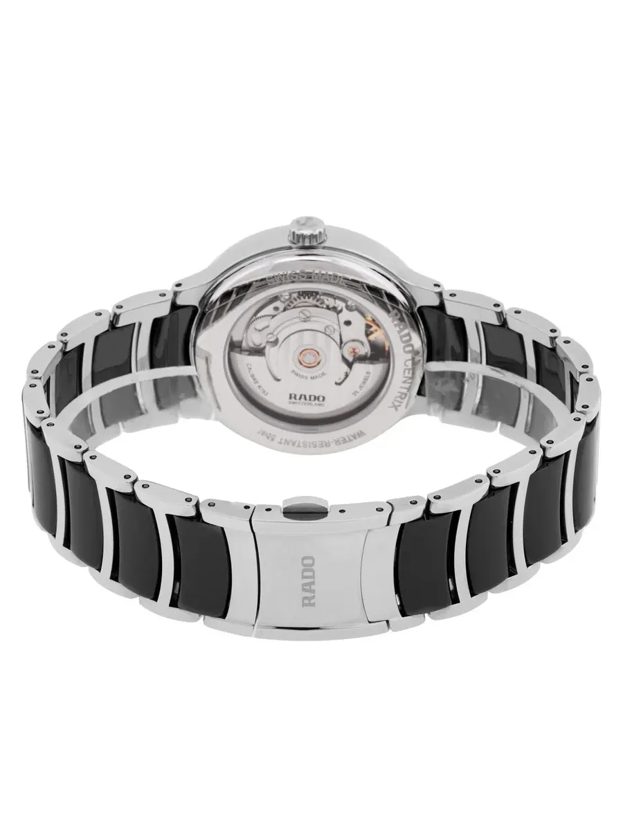 Часы Rado Centrix Automatic с черным циферблатом и бриллиантами для мужчин и женщин R30018742 — изображение 3 из 3