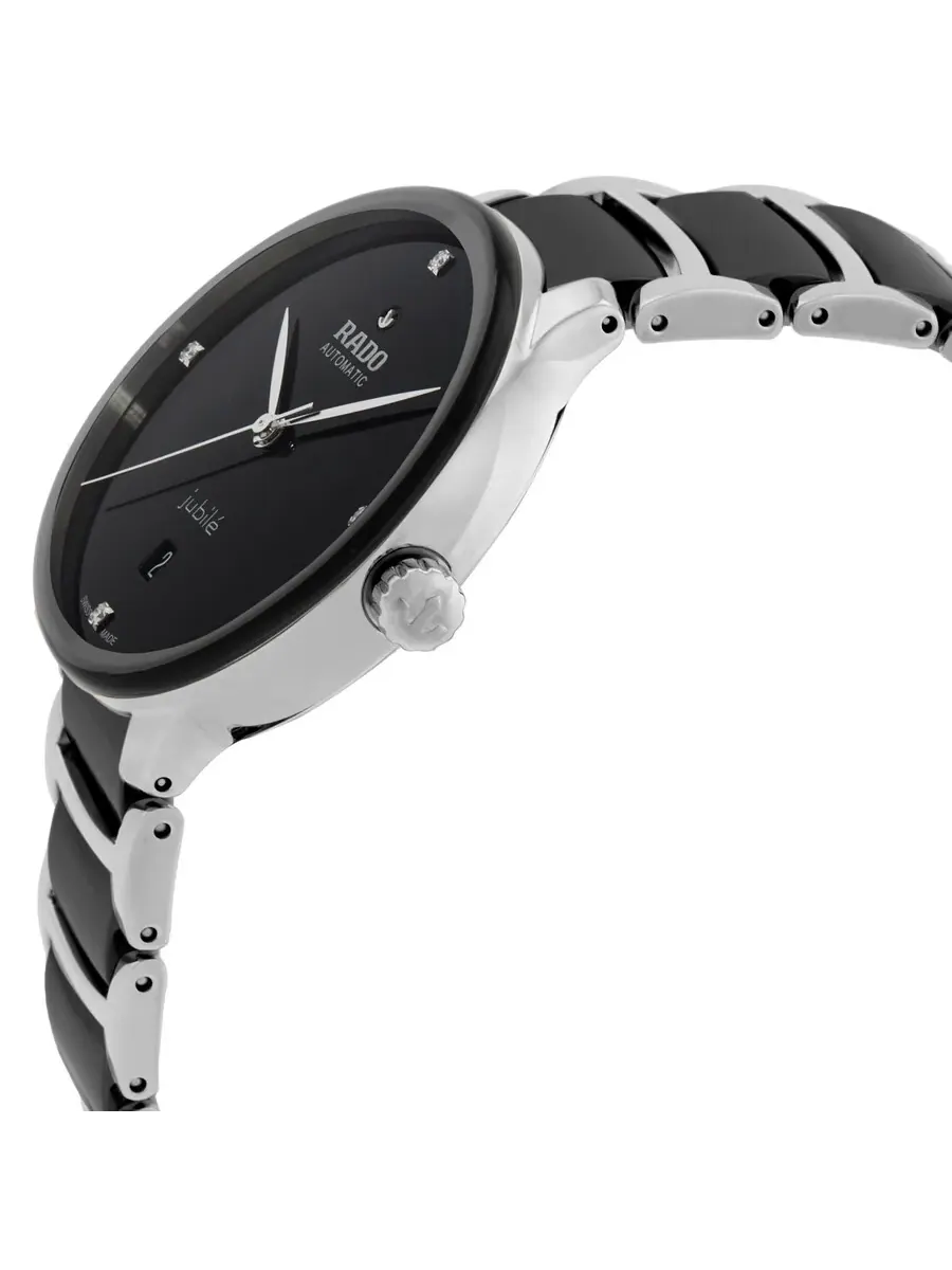 Часы Rado Centrix Automatic Diamond Black Dial Unisex Watch R30018712 — изображение 2 из 3, оттенок черный