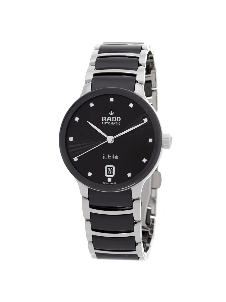 Женские часы Rado Centrix Diamonds Automatic с черным циферблатом R30031742 — изображение 1 из 3, оттенок черный