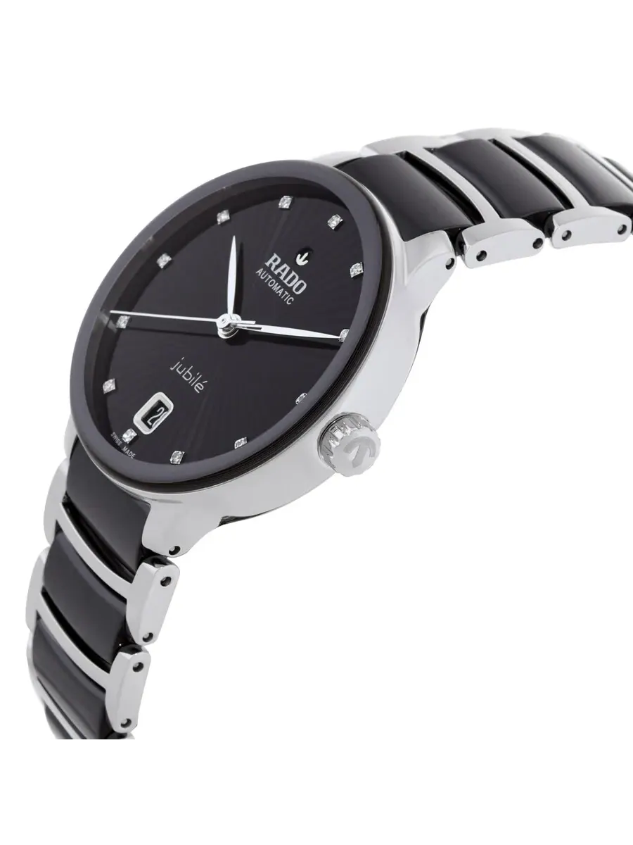 Женские часы Rado Centrix Diamonds Automatic с черным циферблатом R30031742 — изображение 2 из 3, оттенок черный