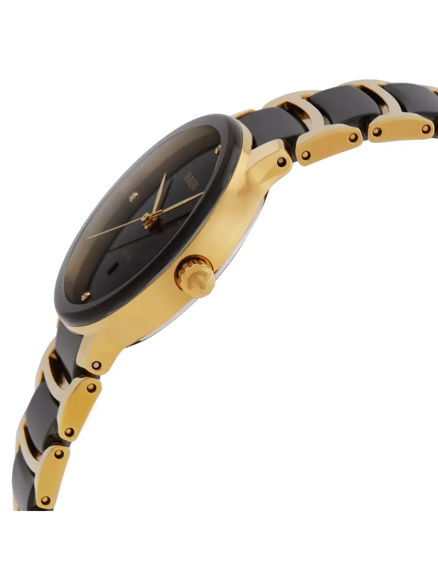 Женские часы Rado Centrix Diamonds Quartz с черным циферблатом R30025712 — изображение 2 из 3, оттенок черный