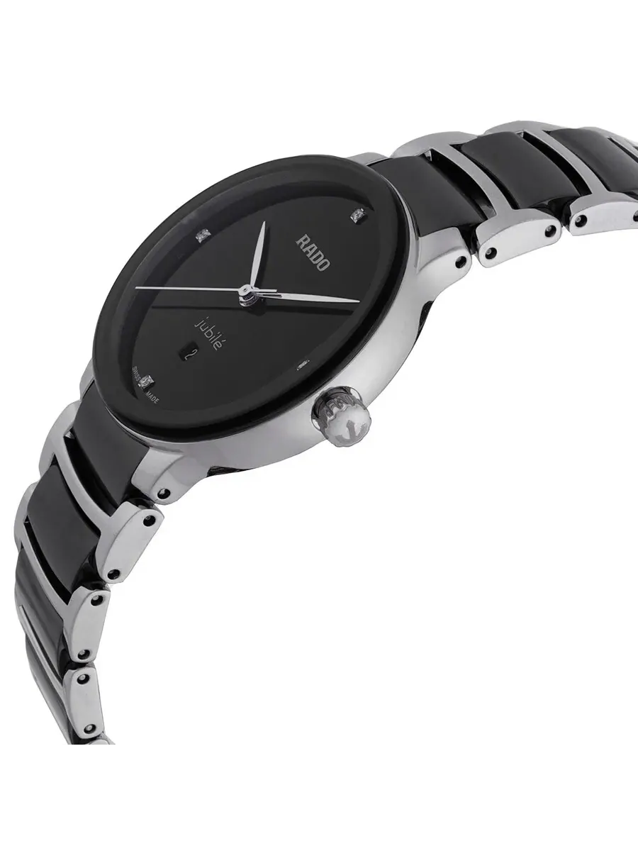 Женские часы Rado Centrix Diamonds Quartz с черным циферблатом R30026712 — изображение 2 из 3, оттенок черный