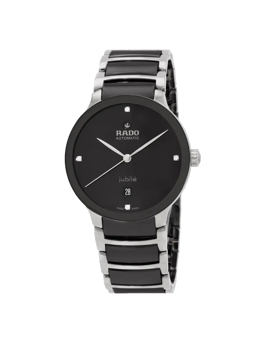 Часы Rado Centrix Diamonds Quartz с черным циферблатом для унисекс R30021712 — изображение 1 из 3, оттенок черный