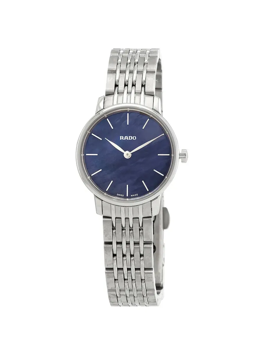 Женские часы Rado Coupole Classic Quartz с синим перламутровым циферблатом R22897913 — изображение 1 из 3, оттенок серебряный