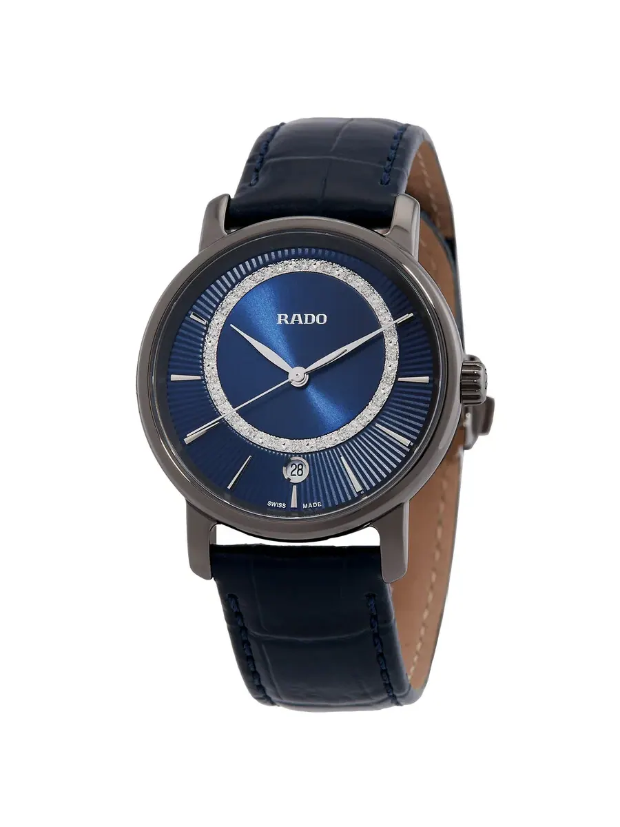 Женские часы Rado Diamaster с кварцевым механизмом и синим циферблатом R14064725 — изображение 1 из 3, оттенок синий
