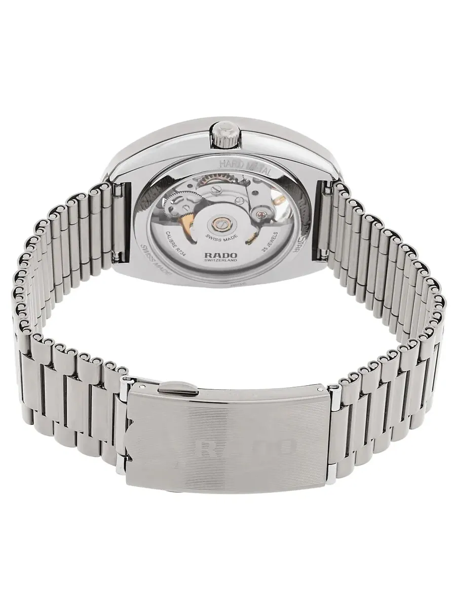 Часы Rado DiaStar Original Automatic с черным циферблатом для унисекс R12063103 — изображение 3 из 3, оттенок серебряный