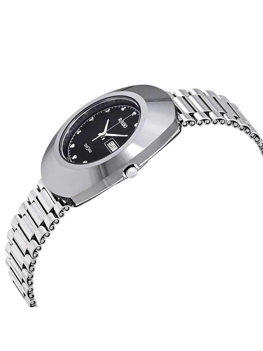 Мужские часы Rado Diastar с черным циферблатом из нержавеющей стали R12391153 — изображение 2 из 3, оттенок серебряный