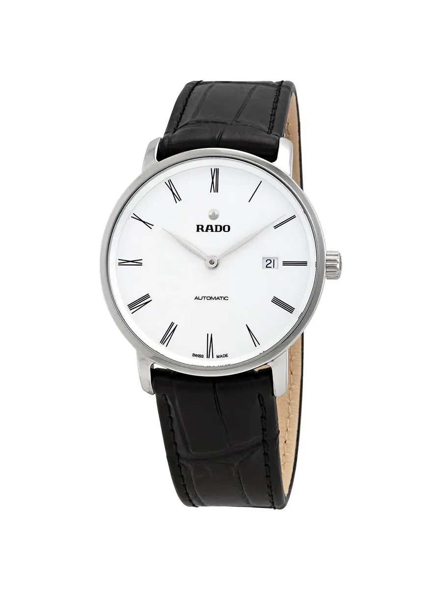 Мужские часы Rado DiaMaster Thinline Automatic с белым циферблатом R14067036 — изображение 1 из 3, оттенок серебряный