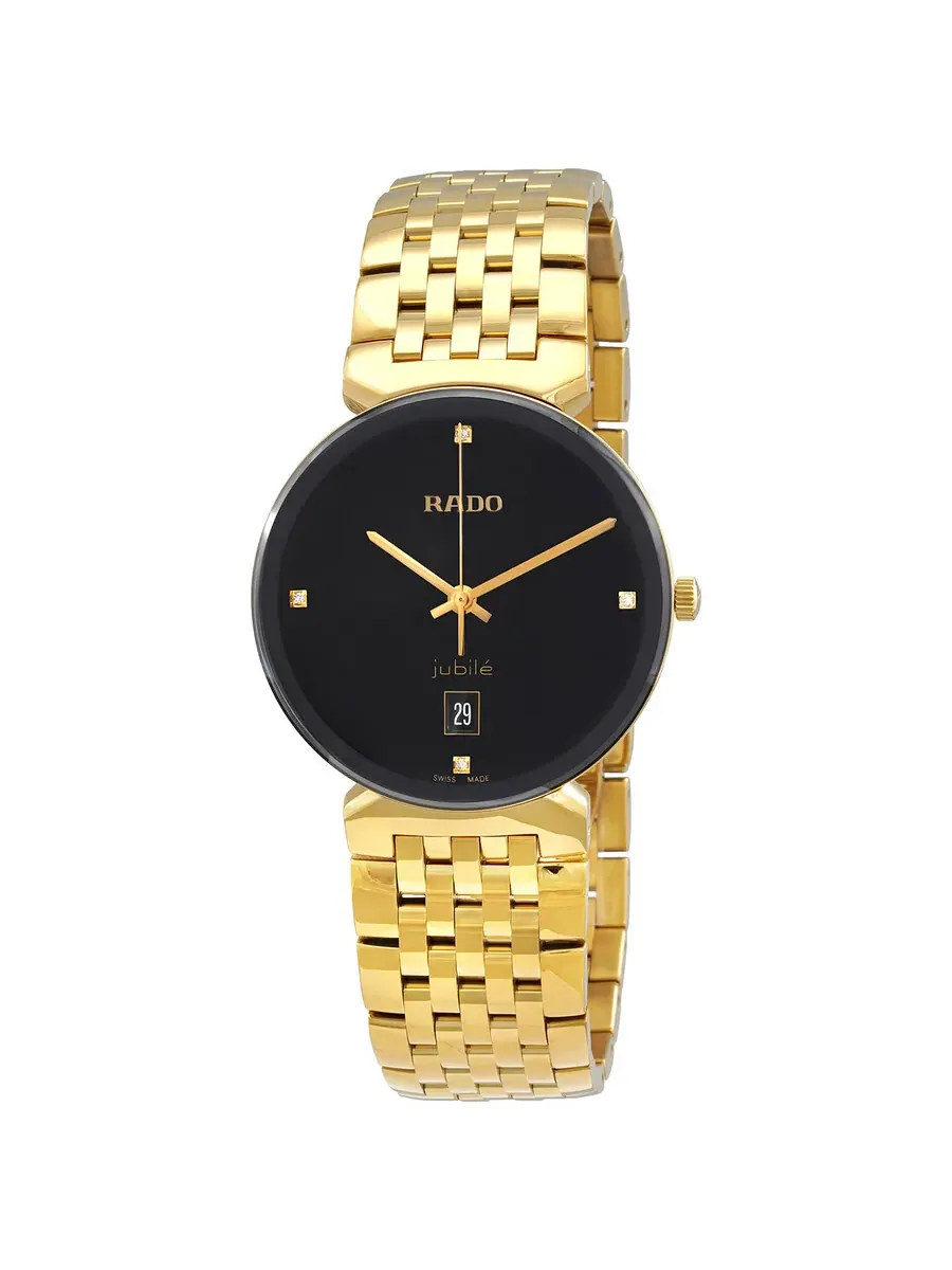 Часы Rado Florence Quartz с черным циферблатом и бриллиантом для мужчин и женщин R48914703 — изображение 1 из 3