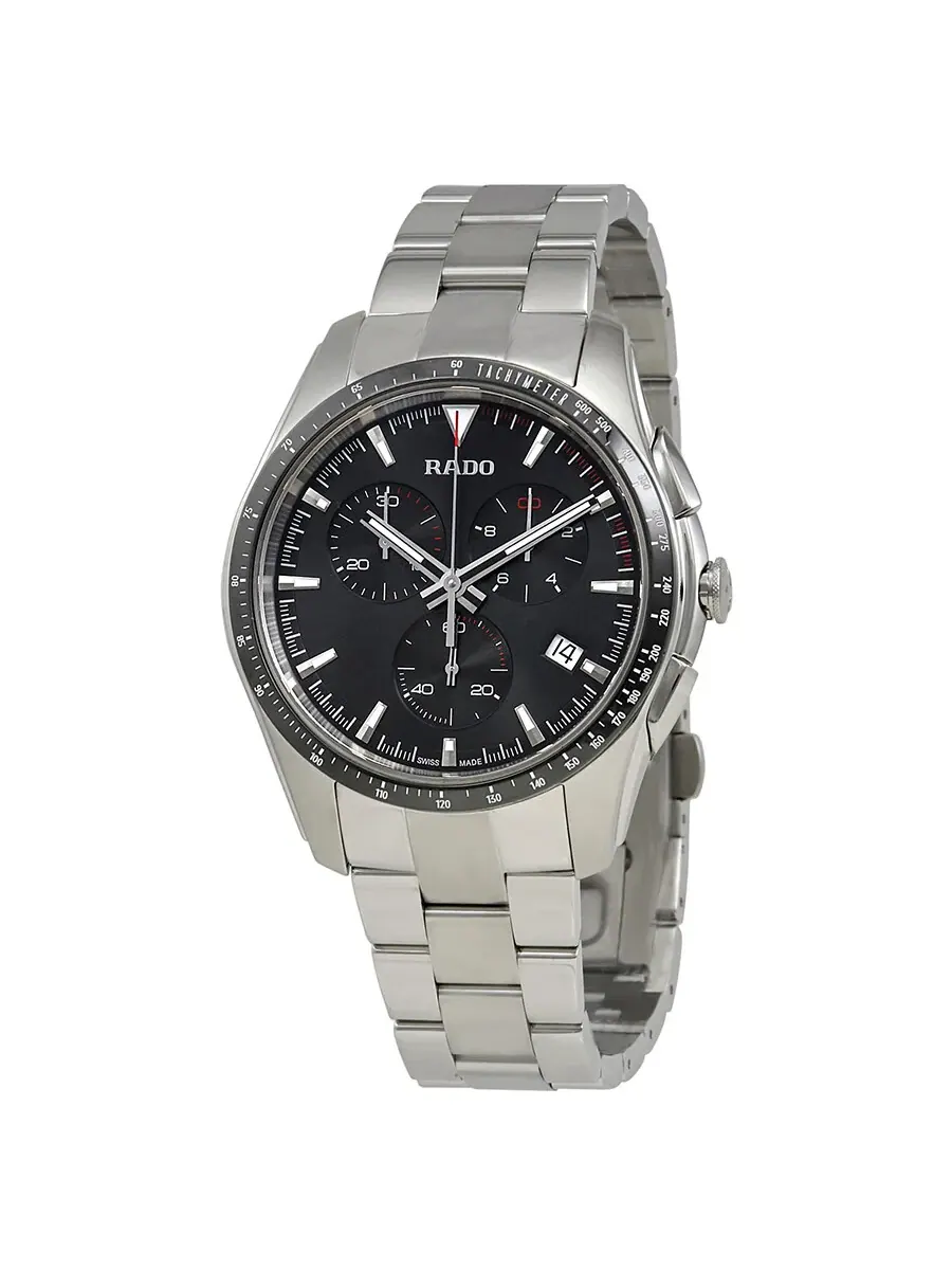 Мужские часы Rado HyperChrome Chronograph с черным циферблатом R32259153 — серебристый